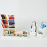 SAMAZAMA Pen Organizer for Desk, Office Supplies Desk organizers and Accessories, Multi-Functional DIY Pen Holder, Desktop Stationary Organizer Caddy, Supply Organizers for Office, School, Home, Blue - Image 5